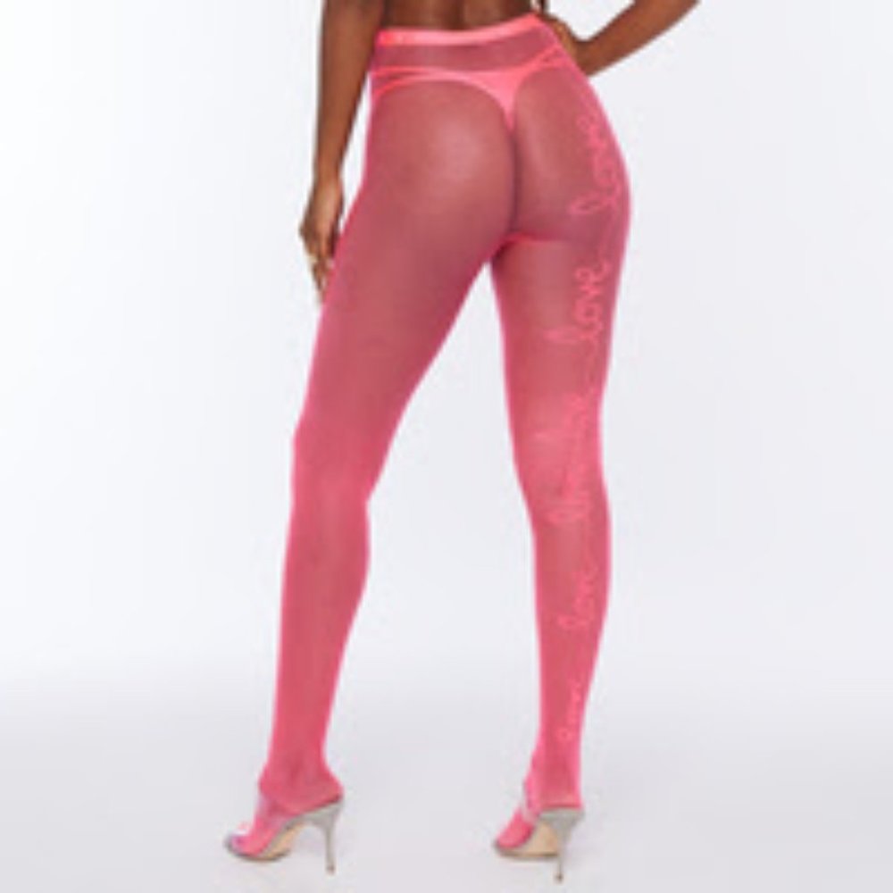 Savage X Fenty NWT XS/S Fishnet Tights Pink